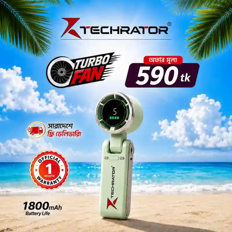 Techrator Portable Turbo Fan Foldable